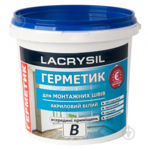 Герметик для швів Lacrysil всередині приміщень В білий 1,2 кг №1
