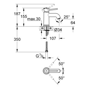 Змішувач для раковини Grohe BauClassic 23162000 №2