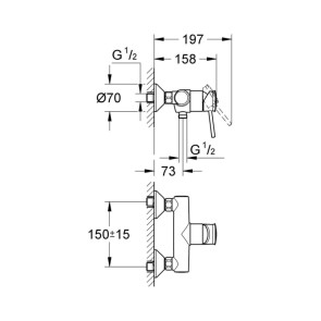 Смеситель для душа Grohe BauClassic 32867000 №2