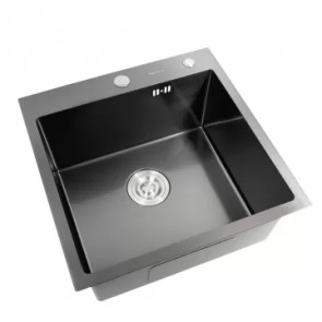Кухонная мойка Platinum Handmade PVD черная 500х500х220 (3,0/1,5 мм корзина и дозатор в комплекте) №1