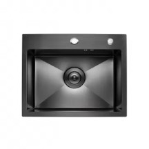 Мойка для кухни Platinum Handmade PVD черная 500х450х220 (толщина 3,0/1,5мм + корзина и дозатор в комплекте)