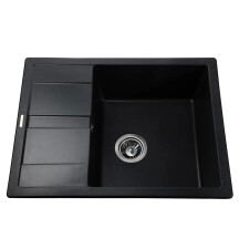 Гранітна мийка Globus Lux ONE чорний металік