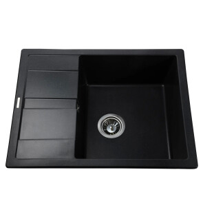 Гранітна мийка Globus Lux ONE чорний металік №1