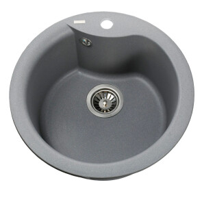Гранітна мийка Globus Lux ORTA сірий металік 485мм-А0003 №1