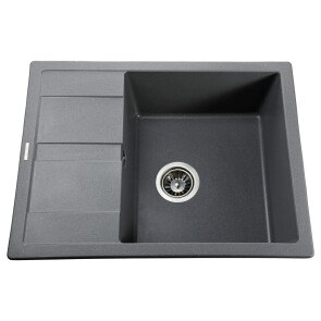 Гранітна мийка Globus Lux ONE сірий металік 650х500мм-А0003 №1