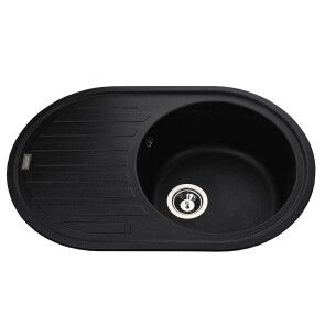 Гранітна мийка Globus Lux OHARA чорний металік 770х500мм-А0001 №1