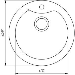 Гранітна мийка Globus Lux ORTA мигдаль 485мм-А0008 №3