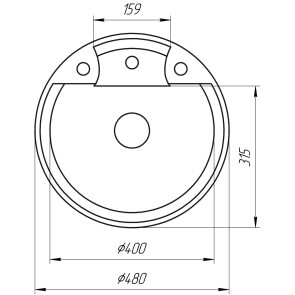 Гранитная мойка Globus Lux GURON серый металлик 480мм-А0003 №6