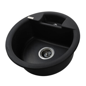 Гранітна мийка Globus Lux GURON чорний металiк 480мм-А0001 №2