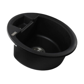 Гранітна мийка Globus Lux GURON чорний металiк 480мм-А0001 №3