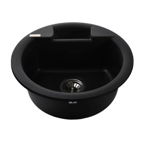 Гранітна мийка Globus Lux GURON чорний металiк 480мм-А0001 №4