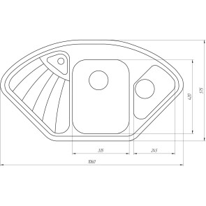 Гранітна мийка Globus Lux AVERNO чорний 1060х575мм-А0002 №5