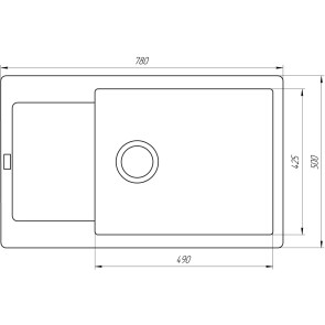 Гранітна мийка Globus Lux MALABI слонова кiстка 780x500мм №5