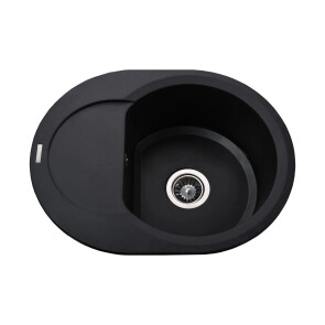 Гранітна мийка Globus Lux MORAINE чорний 600х470мм-А0001 №1