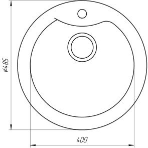 Гранітна мийка Globus Lux ORTA графiт 485мм-А0001 №5