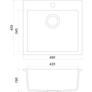 Гранитная мойка Globus Lux AOSTA серый камень 490x455мм-А0005 №4