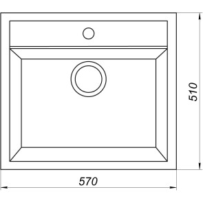 Гранітна мийка Globus Lux VOLTA мокко 570х510мм №5