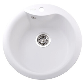 Гранітна мийка Globus Lux ORTA білий 485мм-А0007 №1
