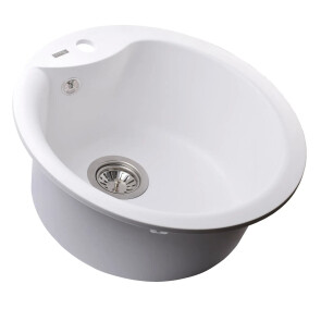 Гранітна мийка Globus Lux ORTA білий 485мм-А0007 №3