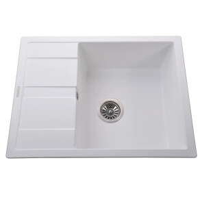 Гранітна мийка Globus Lux ONE білий 650х500мм-А0007 №1