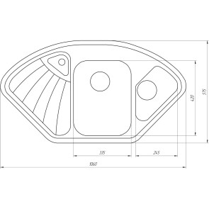 Гранітна мийка Globus Lux AVERNO мокко 1060х575мм №7