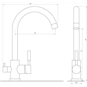 Смеситель для кухни под осмос Globus Lux LAZER GLLR-0333-8-StSTEEL №5