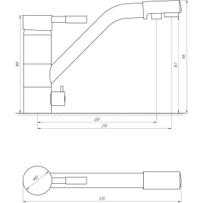 Смеситель для кухни под осмос Globus Lux LAZER GLLR-0555-10-BB №5