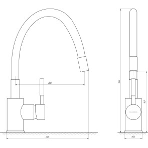 Смеситель для кухни Globus Lux LAZER GLLR-0203SG №5