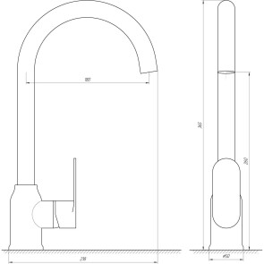 Смеситель для кухни Globus Lux Ontario GLO-0203S №5