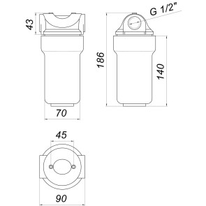 Фільтр-колба для котлів (поліфосф. сіль) Bіо+ systems SL25, 1/2″ №4