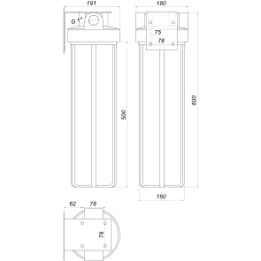 Фільтр-колба + ПП картридж ПРОЗОРА Bіо+ systems SL20TS-BB Big Blue 20″, 1″ №4