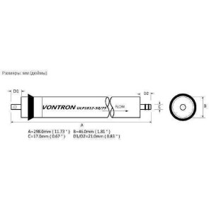 Мембрана для систем зворотного осмосу Vontron 75G, ULP1812-75 №3