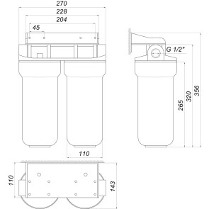 Система 2-х ступеневого очищення Optima OP-02, 1/2″ №4