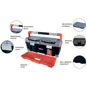 Ящик для інструменту з знімними органайзерами Profi 600×305×283мм ULTRA №8