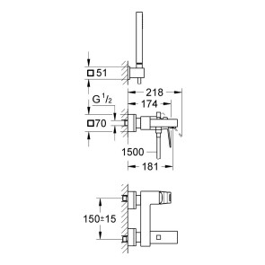 Смеситель для ванны Grohe Eurocube 23141000 №2