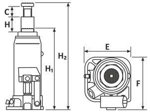 Домкрат гидравлический бутылочный 2т H 180-333мм SIGMA (6101021) №9
