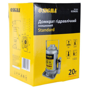Домкрат гідравлічний пляшковий 20т H 235-445мм Standard SIGMA (6106201) №4