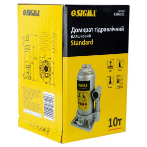 Домкрат гідравлічний пляшковий 10т H 200-385мм Standard SIGMA (6106101) №4