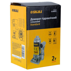 Домкрат гидравлический бутылочный 2т H 148-278мм Standard SIGMA (6106021) №4