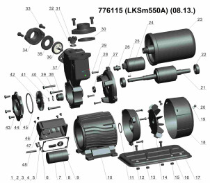 Станция 0.55кВт Hmax 45м Qmax 45л/мин (вихревой насос) 1л LEO LKSm550A №3