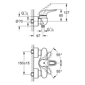 Змішувач для душу Grohe Eurostyle 33590003 №2