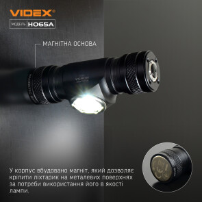 Налобний світлодіодний ліхтарик VIDEX VLF-H065A 1200Lm 5000K №8