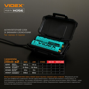 Налобный светодиодный фонарик VIDEX VLF-H056 1400Lm 6500K №12