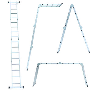 Лестница многоцелевая 4×4 (алюминиевая) FLORA №1