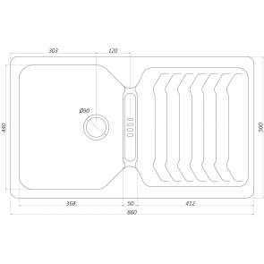 Гранітна мийка Globus Lux BOREN пiщаний 860х500мм-А0004 №5