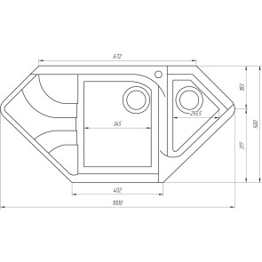 Гранитная мойка Globus Lux GARDA серый металлик 1000х500мм-А0003 №4