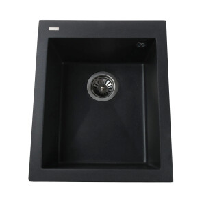 Гранітна мийка Globus Lux LAMA чорний металік 410х500мм-А0001 №1