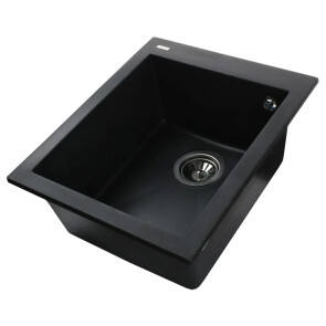Гранітна мийка Globus Lux LAMA чорний металік 410х500мм-А0001 №5