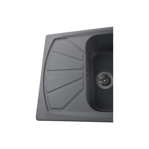 Гранітна мийка Globus Lux TANA сірий металік 610х500мм-А0003 №3