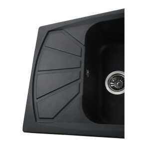 Гранітна мийка Globus Lux TANA чорний металік 610х500мм-А0001 №3